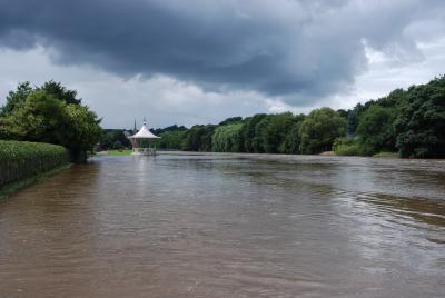 Riverbanks flooded